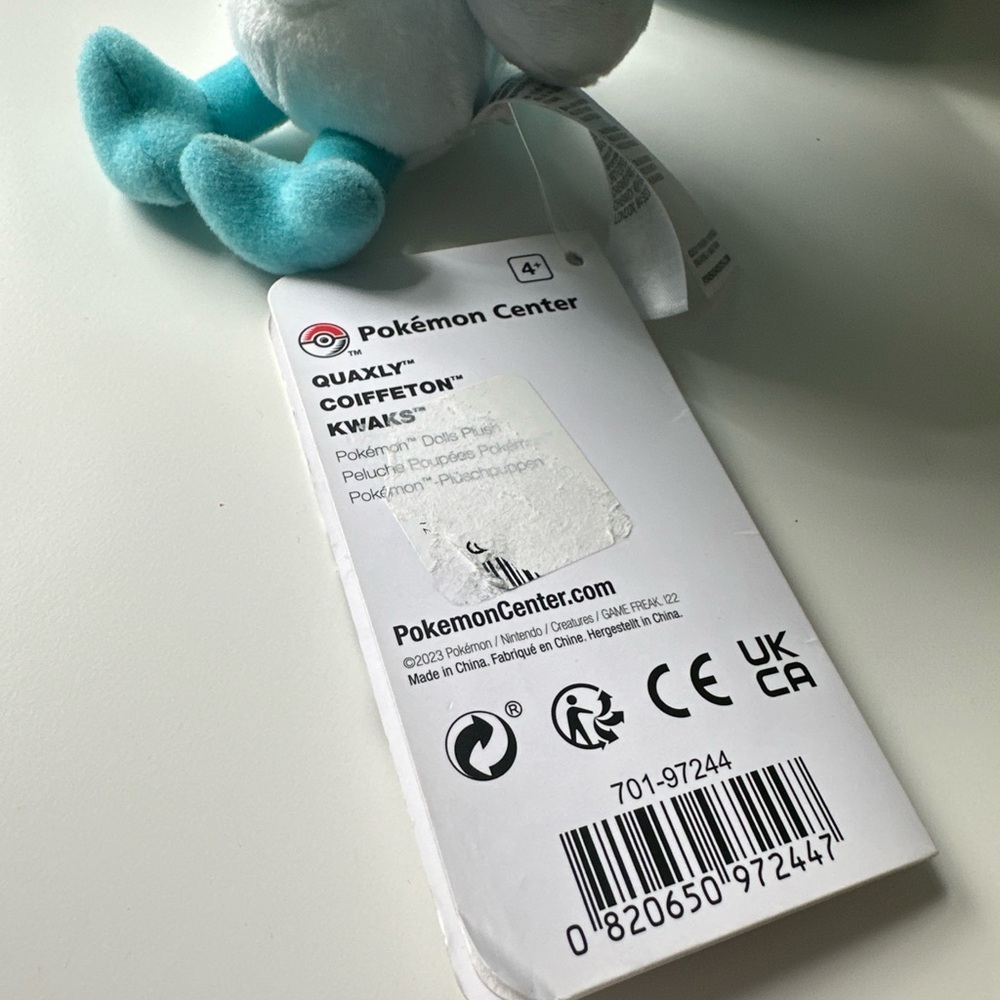 Pokemon Quaxly Doll Chibi Plush 6" - Pokemon Center 2023 NEW With Tag! 🩵🩵 - Picture 4 of 4